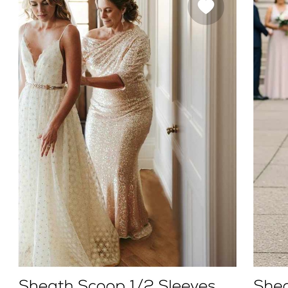 Elegant Champagne Gown with Sequin Details